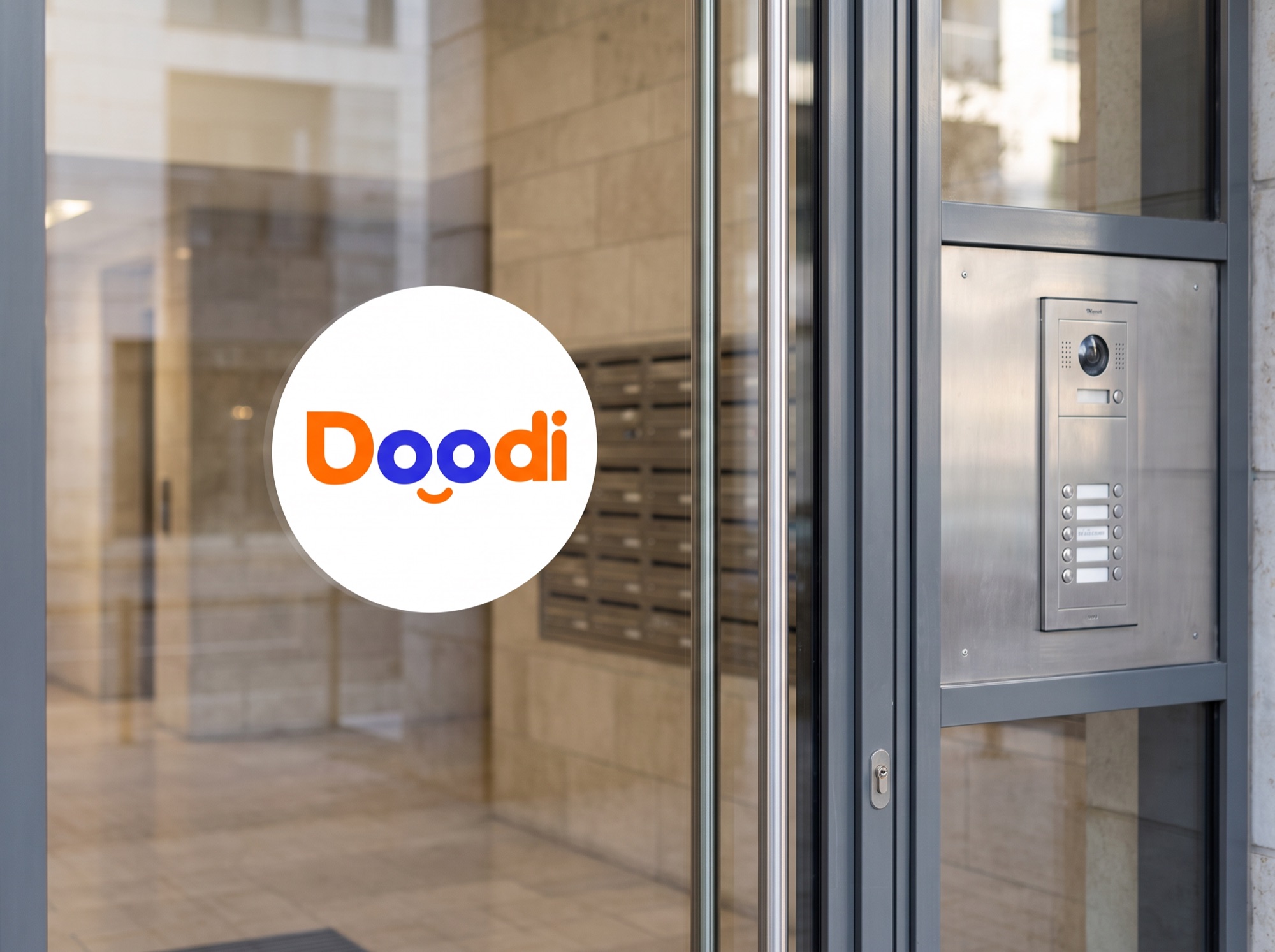 Doodi - A decal on the building's entrance