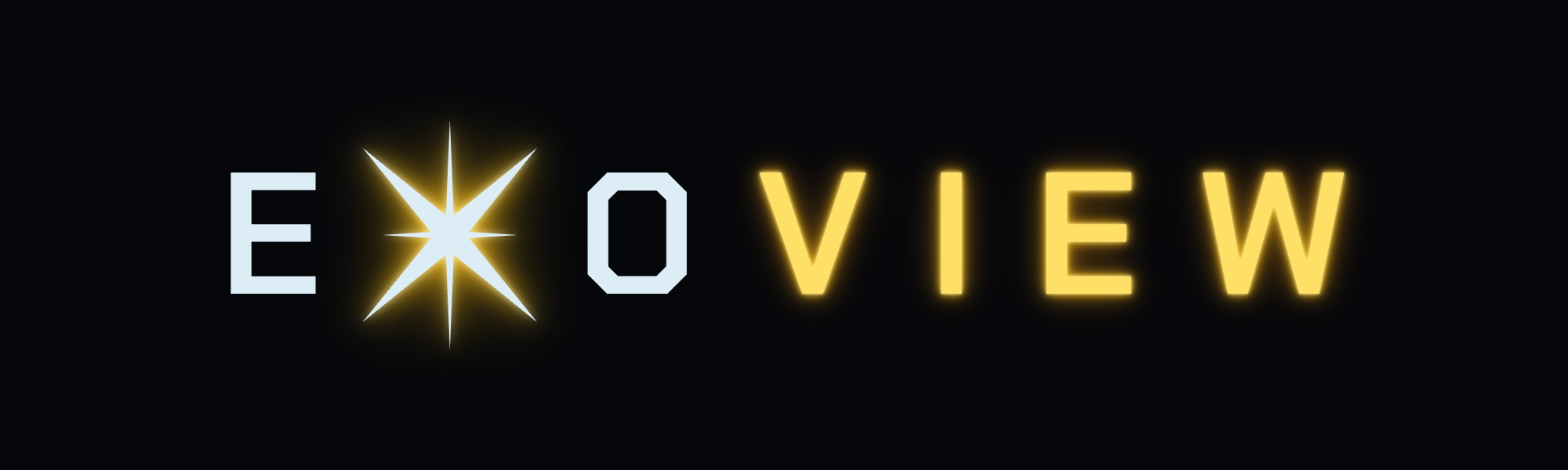 Exo-View logotype in colour, lit