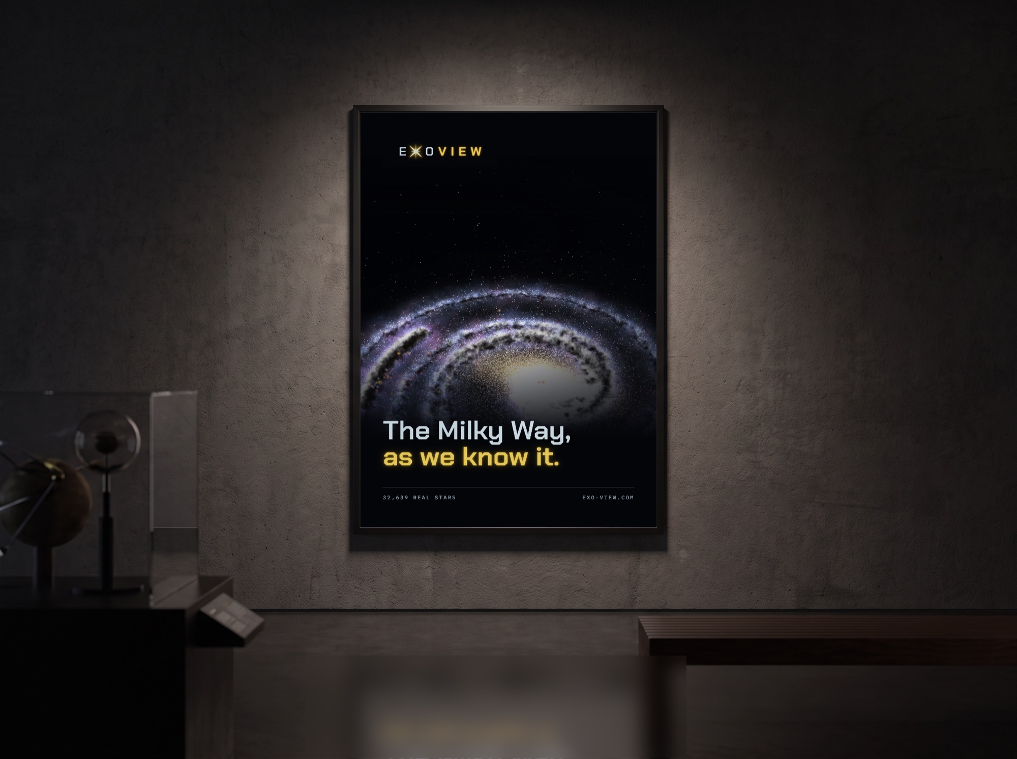 Exo-View poster in a planetarium lobby
