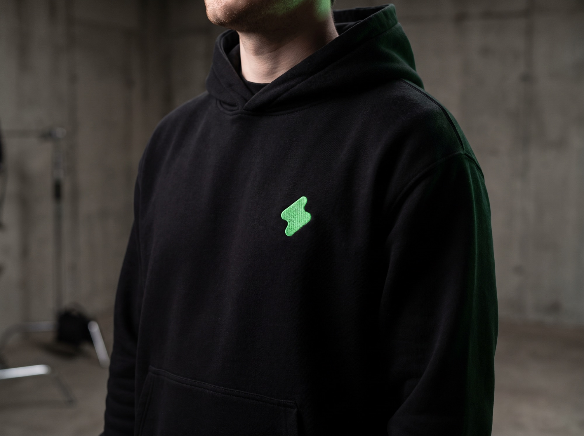OnZero - The bolt, embroidered on a hoodie