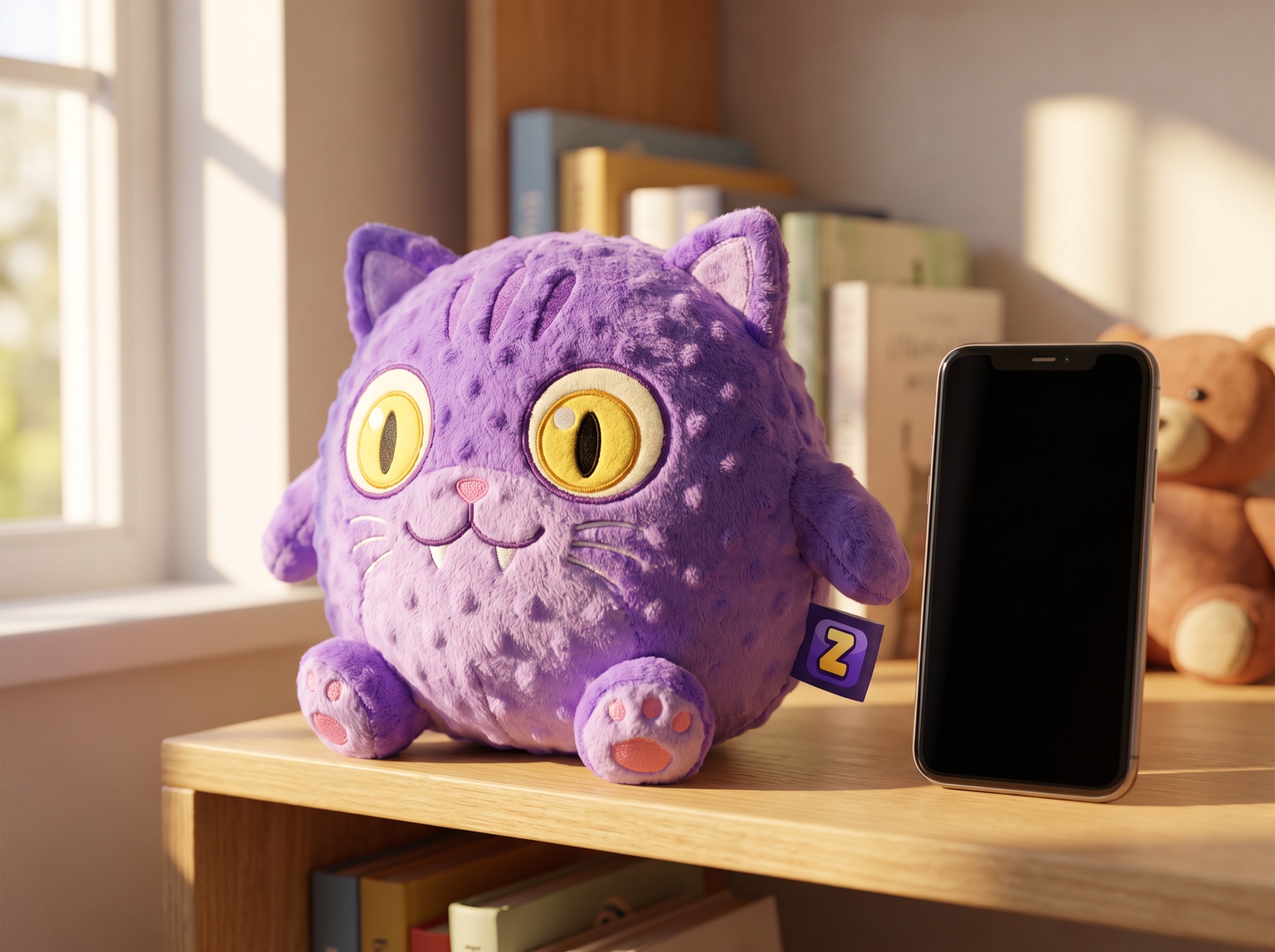 Zoomons - Plush monster, with the Z on its tag