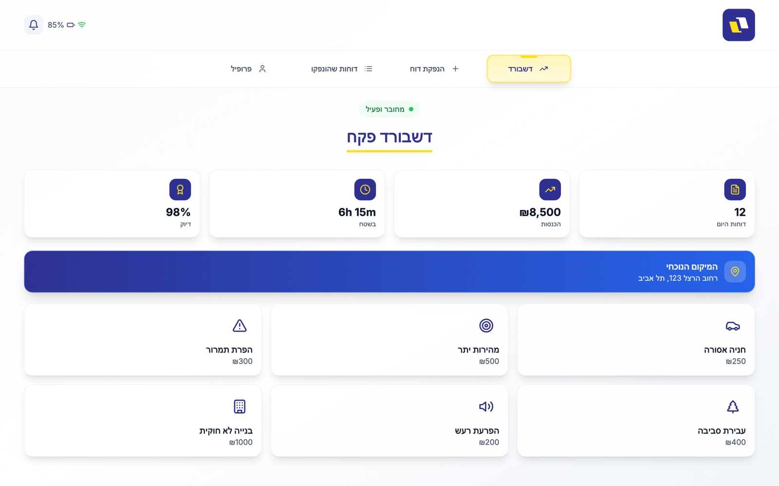 Auticket officer dashboard