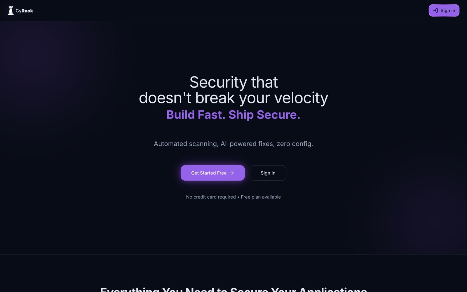 CyRook landing page