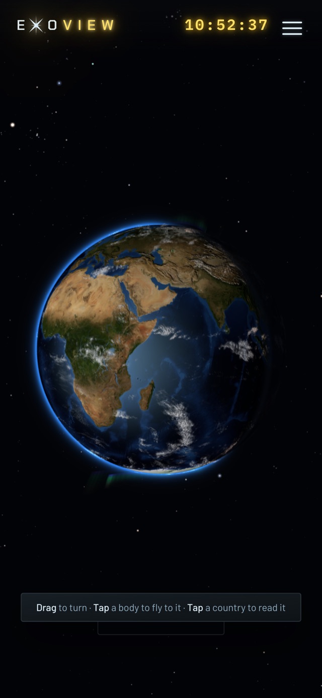 Exo-View on a phone - Earth