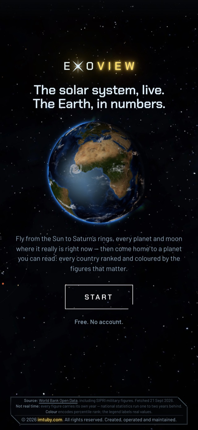 Exo-View on mobile - landing