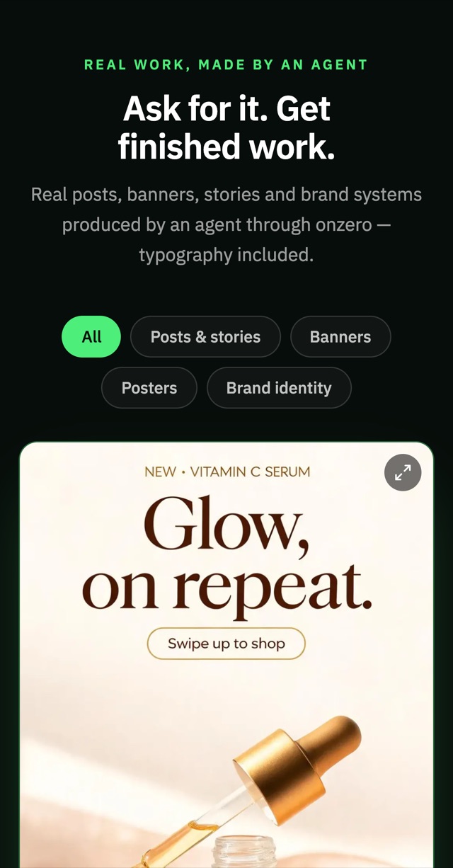OnZero on a phone - examples